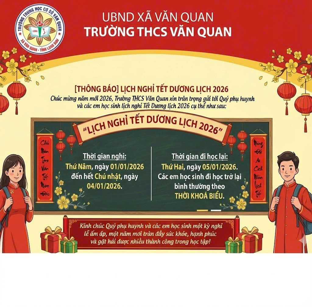 THÔNG BÁO] LỊCH NGHỈ TẾT DƯƠNG LỊCH 2026