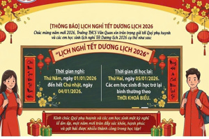 THÔNG BÁO] LỊCH NGHỈ TẾT DƯƠNG LỊCH 2026